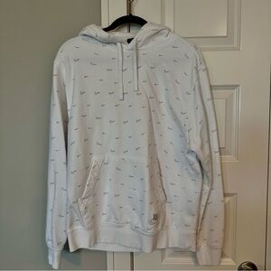 White Hoodie with Nike Logo Pattern